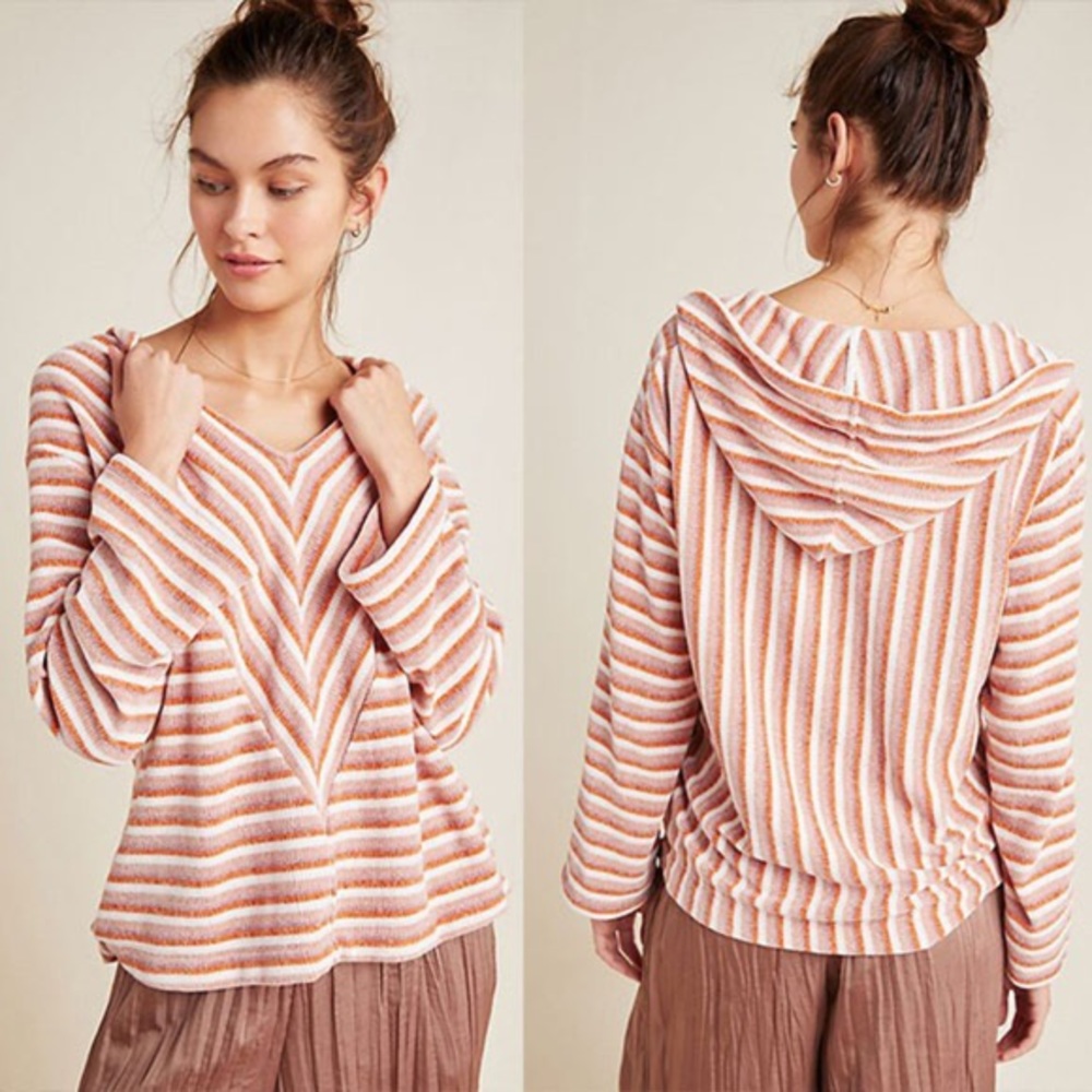 Anthropologie striped chenille hoodie, NWT